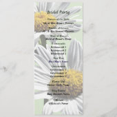 Twee madeliefjes in zonneschijn trouwprogramma programmakaart (Achterkant)