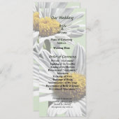 Twee madeliefjes in zonneschijn trouwprogramma programmakaart (Voorkant / Achterkant)