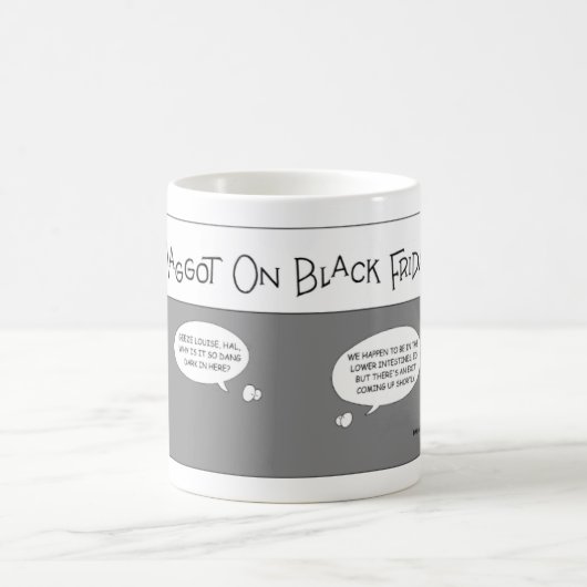 Twee Maggots op Zwarte Vrijdag Koffiemok (Center)