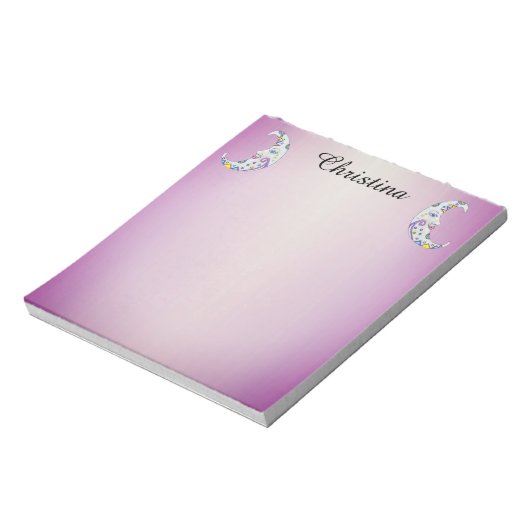 Twee magische kleurrijk versierde halve manen notitieblok (Linkerzijde)