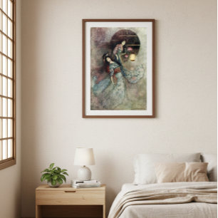 Twee Maidens en Lantern van Warwick Goble Poster