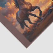 Twee majestueuze paarden in het licht van de zonso tissuepapier (Detail)