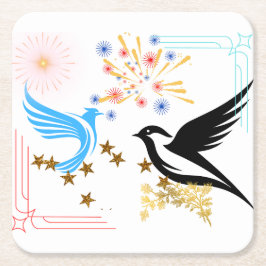 Twee majestueuze vogels kartonnen onderzetters