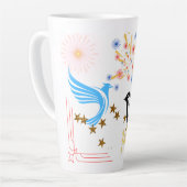 Twee majestueuze vogels latte mok (Linkerhoek)