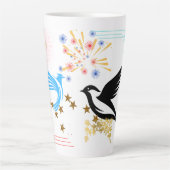 Twee majestueuze vogels latte mok (Voorkant)