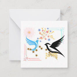 Twee majestueuze vogels notitiekaartje