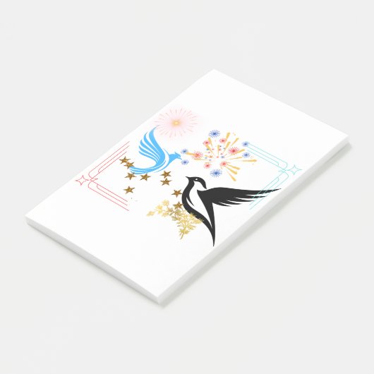 Twee majestueuze vogels post-it® notes (Schuin)