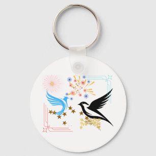 Twee majestueuze vogels sleutelhanger