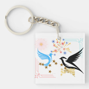 Twee majestueuze vogels sleutelhanger