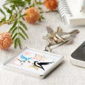 Twee majestueuze vogels sleutelhanger (Zijkant)