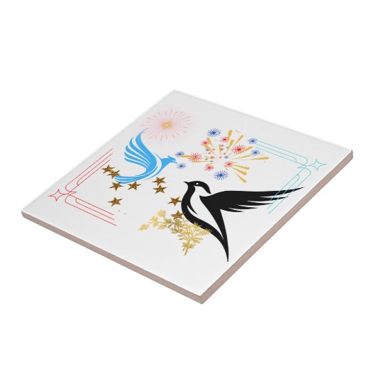 Twee majestueuze vogels tegeltje (Zijkant)