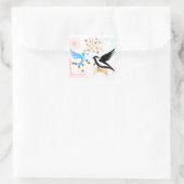 Twee majestueuze vogels vierkante sticker (Tas)