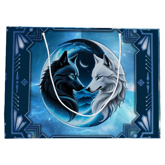 Twee majestueuze wolfskoppen groot cadeauzakje (Achterkant)