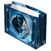 Twee majestueuze wolfskoppen groot cadeauzakje (Achterkant Gekanteld)