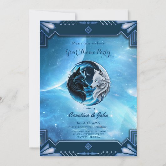 Twee majestueuze wolfskoppen kaart (Voorkant)