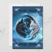 Twee majestueuze wolfskoppen kaart (Achterkant)