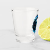 Twee majestueuze wolfskoppen shot glas (Links)