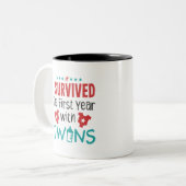 Twee mam die ik het eerste jaar overleefde met twe tweekleurige koffiemok (Voorkant links)