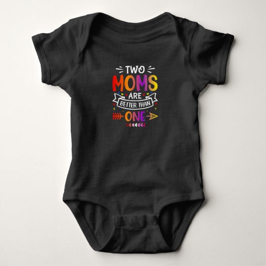 Twee mama Lesbian LGBTQ Proud Romper (Voorkant)