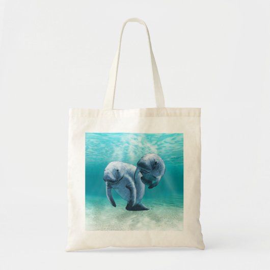 Twee Manatees die zwemmen Tote Bag (Voorkant)
