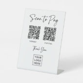 Twee manieren om te betalen | Elegante script scan Reclamebord Met Voetstuk (Voorkant)