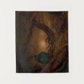 Twee mannelijke vrienden overwegen de maan 's nach wandkleed (Voorkant)