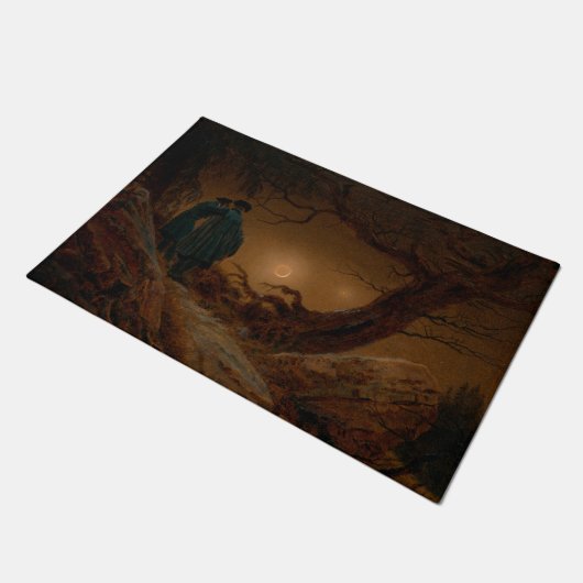 Twee Mannen Contemplating the Moon at Night Deurmat (Schuin)