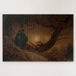 Twee Mannen Contemplating the Moon at Night Legpuzzel