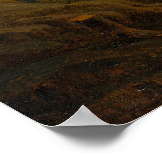 Twee Mannen die de maan overwegen Poster (Hoek)