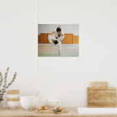 Twee Mannen die in een Gelijke Gelijke Strijd conc Poster (Keuken)