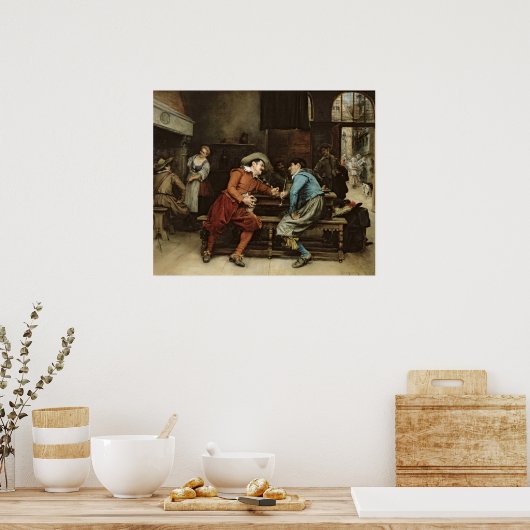 Twee Mannen die in een Tavern spreken Poster (Keuken)