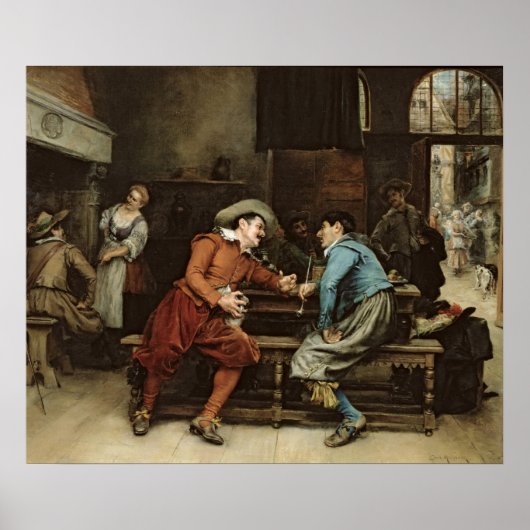 Twee Mannen die in een Tavern spreken Poster (Voorkant)
