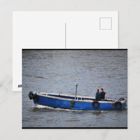 Twee Mannen en een Blauwe Boot Briefkaart (Voorkant / Achterkant)