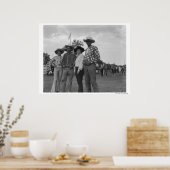 Twee mannen en twee vrouwen op een rodeo poster (Keuken)