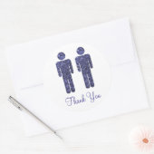 Twee Mannen Glitter Ronde Sticker (Envelop)