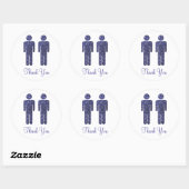 Twee Mannen Glitter Ronde Sticker (Vel)
