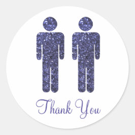 Twee Mannen Glitter Ronde Sticker