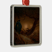 Twee Mannen Het licht van de maan bekijken bij nac Metalen Ornament (Rechts)