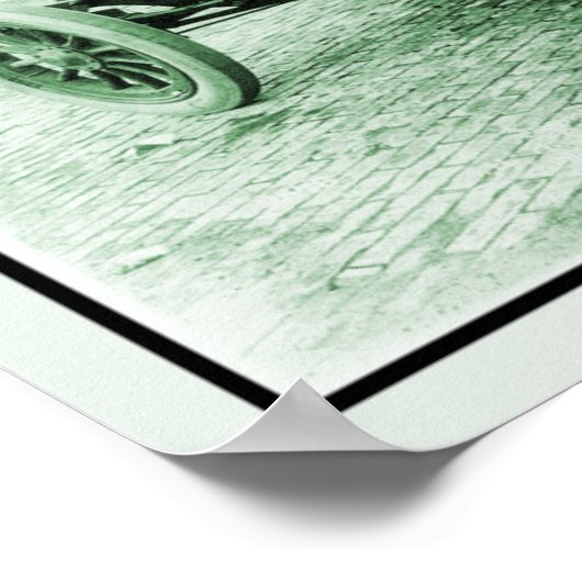 Twee mannen in antiek raceauto n° 6 Indy 500 Poster (Hoek)