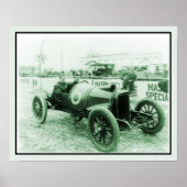 Twee mannen in antiek raceauto n° 6 Indy 500 Poster (Voorkant)