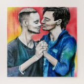 Twee Mannen in Liefde LGBTQ Legpuzzel (Verticaal)