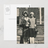 Twee mannen in slepen uit op de postkaart (Voorkant / Achterkant)