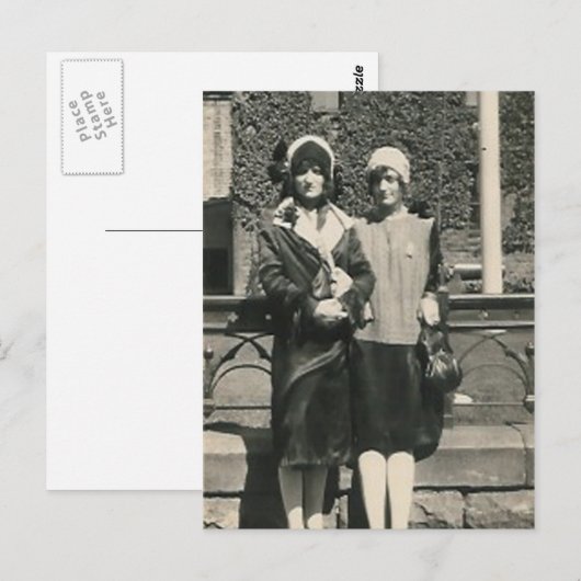 Twee mannen in slepen uit op de postkaart (Voorkant / Achterkant)