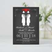 Twee mannen in smoking met hoeden - Huwelijk tusse Kaart (Staand voorkant)