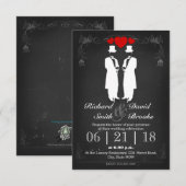 Twee mannen in smoking met hoeden - Huwelijk tusse Kaart (Voorkant / Achterkant)
