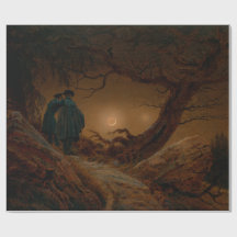 Twee Mannen kijken naar de maan 's nachts