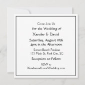 Twee Mannen Kussen Bi-raciaal Paar Bruiloft Kaart (Achterkant)