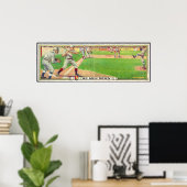 Twee Mannen neer  panoramisch honkbalspel Poster (Thuiskantoor)