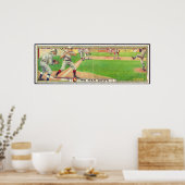 Twee Mannen neer  panoramisch honkbalspel Poster (Keuken)