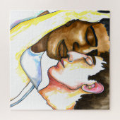 Twee Mannen Omhelzen in Liefde LGBTQ Legpuzzel (Horizontaal)